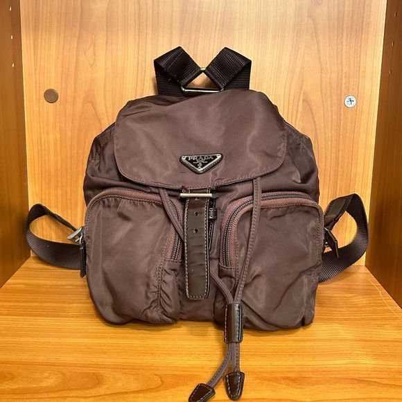 Prada Handbags - Prada Mini Nylon Backpack with two pockets in front